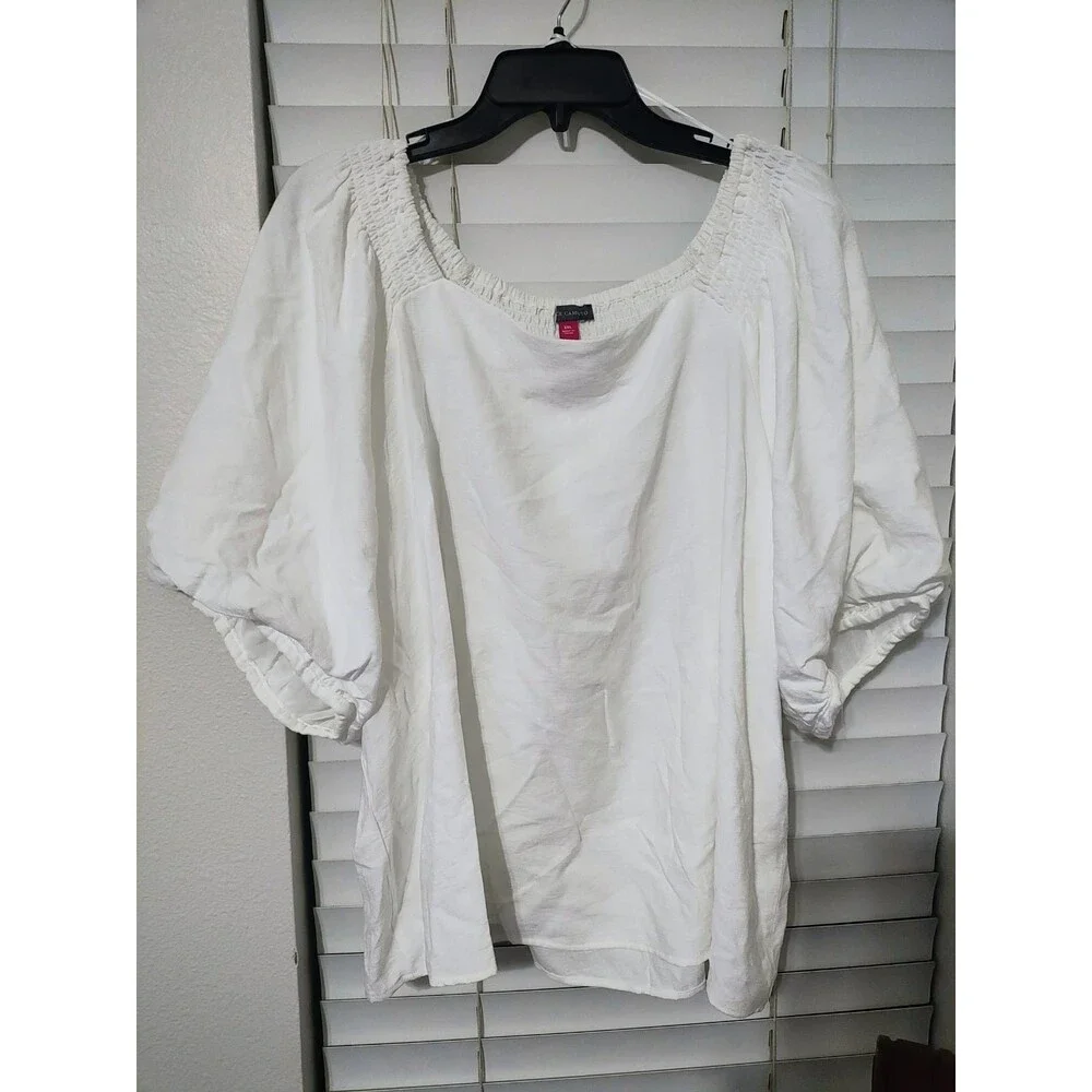 Vince Camuto Women’s Square Neck Raglan Sleeve Top XXL Relaxed Fit